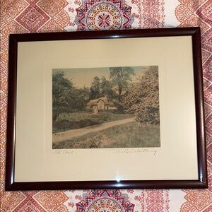 Charming Print with Dark Brown Frame Signed Wallace Nutting titled The nest.